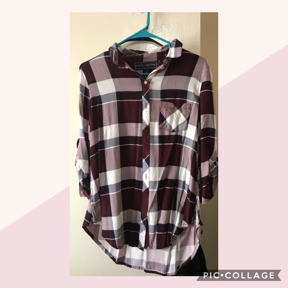 Button up, Plaid blouse